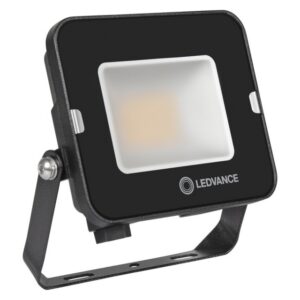 Projecteur LED extérieur compact 20W IP65 noir, dimensions 124 x 122 x 29 mm