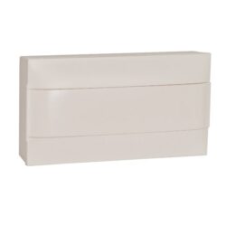 Détails visibles de Coffret électrique saillie 1 rangée 18 modules porte blanche pour Coffrets en saillie