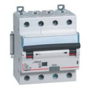 LEGRAND - Disjoncteur différentiel DX³ 4P 300mA C25 A 6000A/10kA - 4 modules - 411241