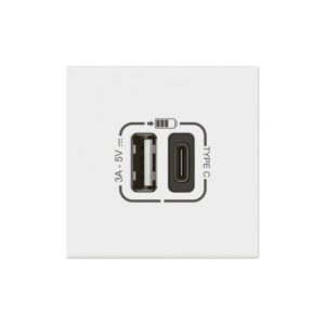 LEGRAND - Mosaic Link chargeur USB type A+C-3A-15W- 2 modules blanc - 077570L