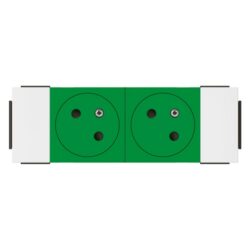 LEGRAND - Mosaic Link prise 2x2P+T affleurante à 45°-soluclip-4 modules-vert - 077192L