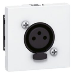 Prise XLR femelle Neutrik 3 pôles blanc, configuration visible