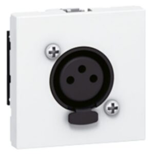 Prise XLR femelle Neutrik 3 pôles blanc, configuration visible