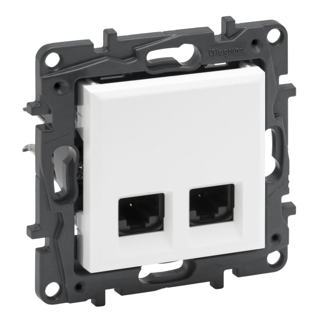 LEGRAND - Niloé prise 2xRJ45 UTP cat6 à griffes-blanc - NNP4334WH