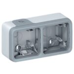 LEGRAND - Plexo boitier hor. 2 post Entrees a embouts gris - 069672