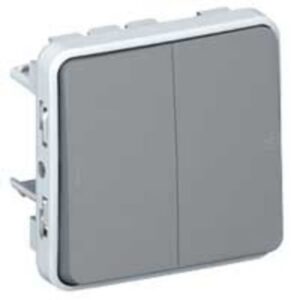LEGRAND - Plexo double deux direct. 10a 250v composable gris - 069525