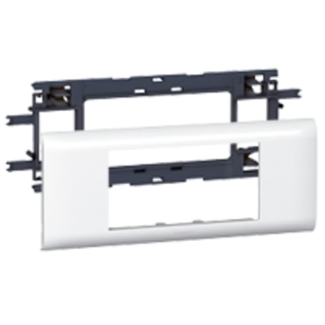 Support DLP 4 modules LEGRAND Mosaic détail produit Support DLP 4 modules couvercle 65 mm, finition blanc