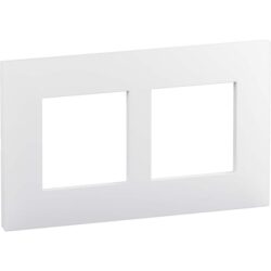 Plaque 2 postes blanc brillant, IP20