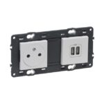 LEGRAND - Valena Next prise 2P+T + double USB appareil complet affleurant blanc à vis - 741535