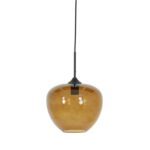Détails visibles de Suspension en verre brun et noir Ø30x25 cm MAYSON pour Lampes suspendues