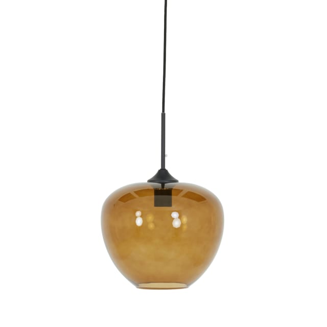 LIGHT&LIVING - Lampe suspension Ø30x25 cm MAYSON noir+verre brun - 2952318 LIGHT&LIVING - Lampe suspension Ø30x25 cm MAYSON noir+verre brun - 2952318
