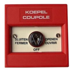 Détails visibles de Interrupteur à clé rouge commande prioritaire 730110A pour équipement technique