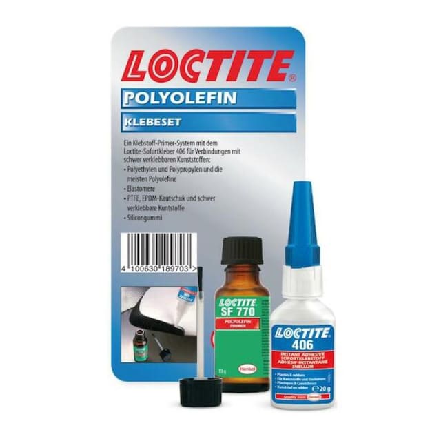 Loctite - Kit Polyoléfine: adhésive instant. Loctite 406 (20g) + primaire 770 (10g) - 2732333 Loctite - Kit Polyoléfine: adhésive instant. Loctite 406 (20g) + primaire 770 (10g) - 2732333