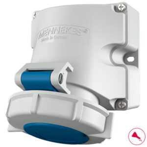 Détails visibles de Prise murale CEE 16A 4 pôles 230V IP67 bleue M9121 pour Prises murales CEE