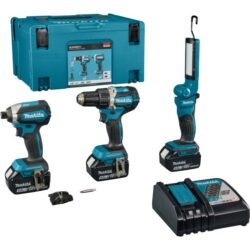 Makita - Kit combiné LXT 18 V pour perçage et vissage (à percussion) avec lampe - DLX3090TJ