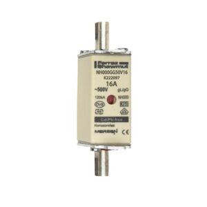 Détails visibles de Fusible à couteau NH000 gG 500V 16A avec indicateur pour Fusibles