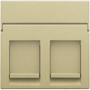 Enjoliveur double prise RJ45 doré, configuration visible