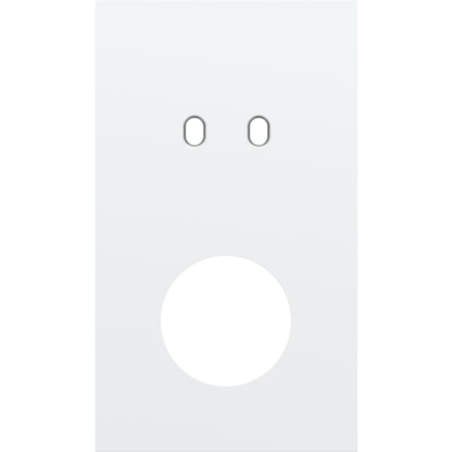 Plaque double verticale interrupteur NIKO Toggle détail produit Plaque double verticale interrupteur prise blanche, finition steel white coated