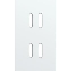 Enjoliveur double vertical 60 mm acier blanc, finition steel white coated