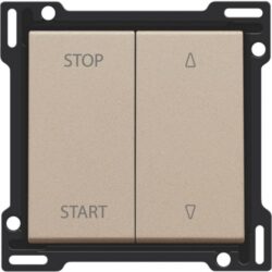 Interrupteur volets 10A 250V champagne mat, configuration visible