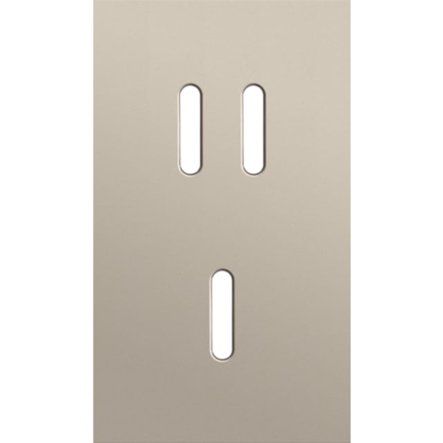 Plaque double verticale pour NIKO Rocker détail produit Plaque double verticale pour interrupteur, finition steel champagne coated