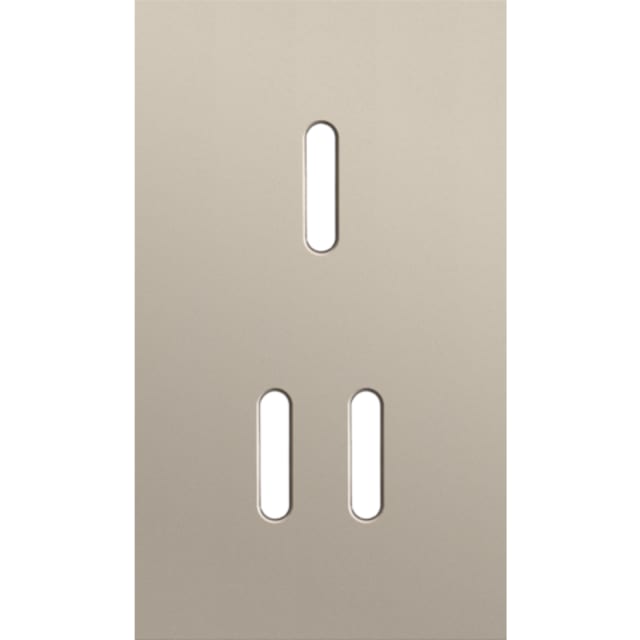 Plaque double verticale pour NIKO Rocker détail produit Détails visibles de Plaque double verticale pour interrupteur acier champagne pour Plaques doubles