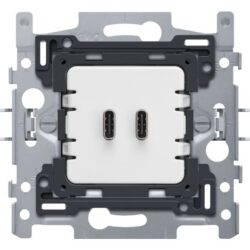 Détails visibles de Double chargeur USB-C intelligent 65 W avec griffes pour Prises avec USB