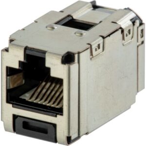 Détails visibles de Coupleur RJ45 blindé Cat 6A universel noir pour Keystones RJ45