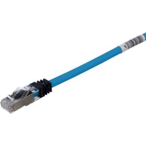 Cordon réseau RJ45 Cat6a S/FTP 2 m bleu, configuration visible