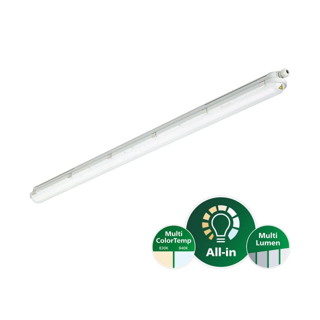 Philips Lighting - CoreLine étanche WT120C G3 All-in L1500 830/840 Symétrique IP66 IK08 TW3 - 8721103333674 Philips Lighting - CoreLine étanche WT120C G3 All-in L1500 830/840 Symétrique IP66 IK08 TW3 - 8721103333674