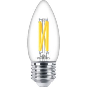 Ampoule LED flamme E27 dimmable 3,4W 470lm, configuration visible