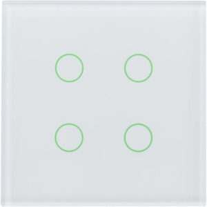 Détails visibles de Interrupteur tactile intelligent blanc 4 boutons LED RGB pour Boutons-poussoirs domotiques