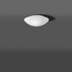 Plafonnier applique rond verre opalin blanc, configuration visible