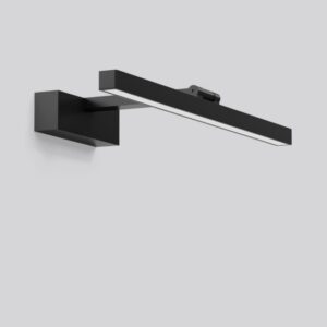Applique miroir LED noire orientable 500 mm, configuration visible