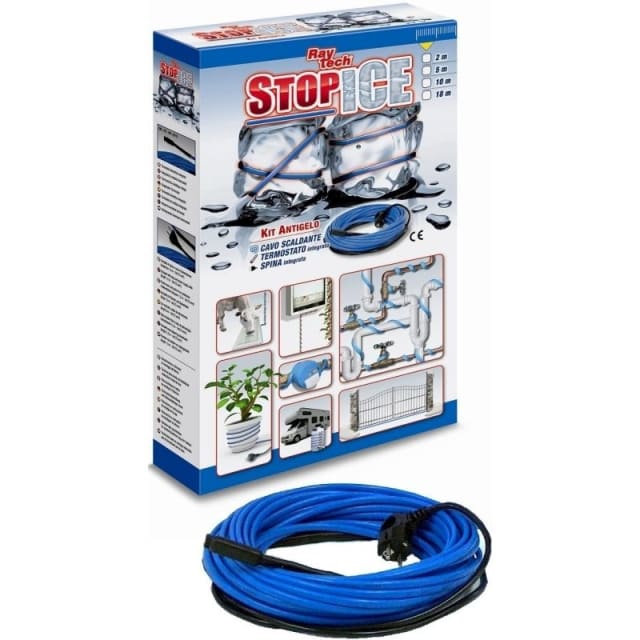 Raytech - STOP-ICE-10/12 Kit câble chauffant+fiche+thermostat 10m - STOPICE1012 Raytech - STOP-ICE-10/12 Kit câble chauffant+fiche+thermostat 10m - STOPICE1012