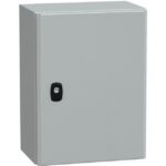 Détails visibles de Coffret électrique acier porte pleine 400x300x200 pour Armoires étanches
