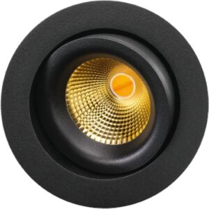 Spot encastrable LED DimToWarm noir or, configuration visible
