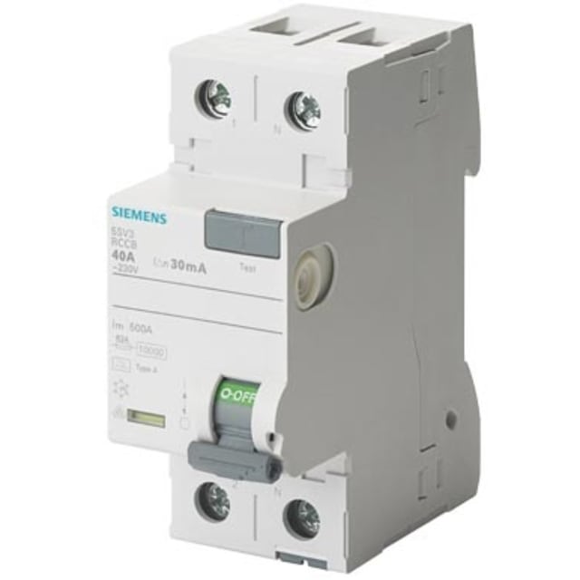 SIEMENS - INTERRUPTEUR DIFFERENTIEL TYPE A 40A 1+N 30MA 230V 2UM I2T CEBEC - 5SV33146BA
