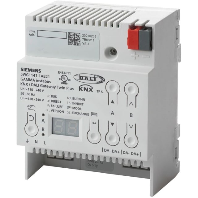 SIEMENS - KNX/DALI GATEWAY TWIN PLUS N 141/21 2x64 DALI ECG