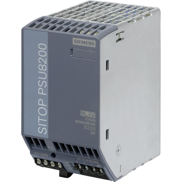 SIEMENS - SITOP PSU8200 24V/20A ALIMENTATION STABILISEE IN: 3 400-500VAC OUT: 24V/20ADC - 6EP34368SB000AY0