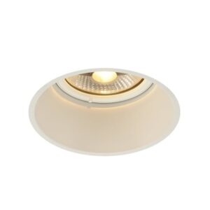 Détails visibles de Plafonnier encastré orientable GU10 blanc acier pour Spots encastrés