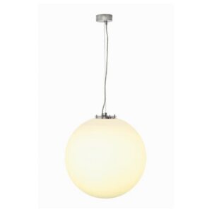 Suspension boule E27 gris argent et blanc 50 cm, finition Gris argent / blanc