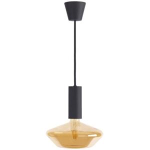 Suspension rétro E27 LED noire 4,5W 2000K, dimensions Ø 200 mm x H 160 mm