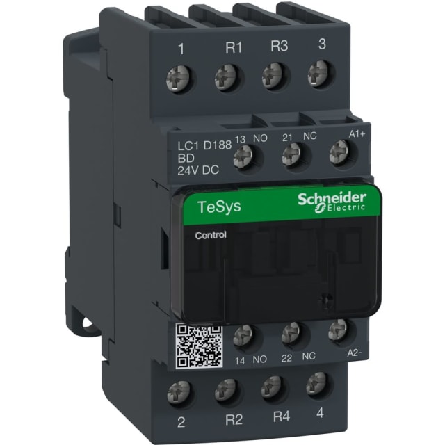 Schneider Automation - Contacteur 32A AC-1 - 4P (2NO + 2NC) 1NO 1NC - 24V DC - LC1D188BD