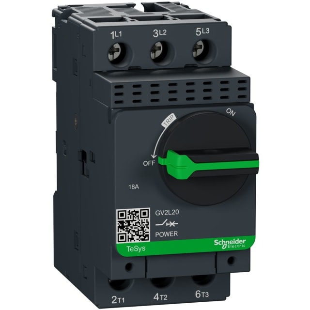Schneider Automation - Disjoncteur moteur magnétique GV2-L - 18A - 3P - GV2L20