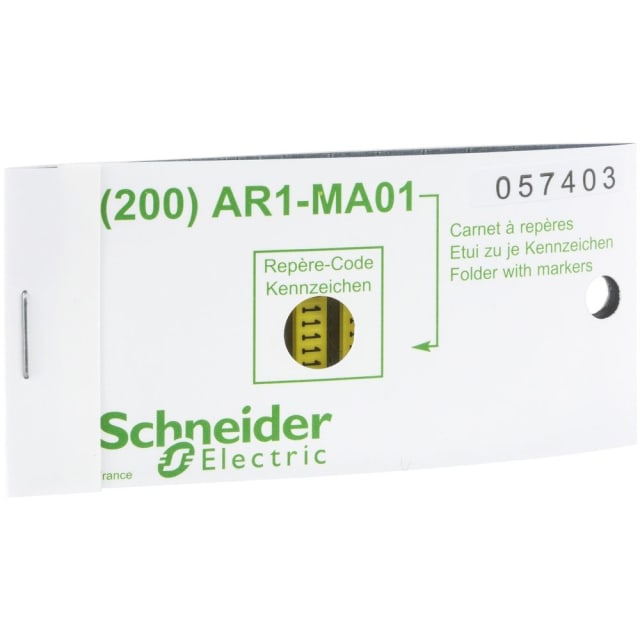 Repère encliquetable Schneider Automation Linergy TR Cable ends détail produit Détails visibles de Repère encliquetable jaune caractère L pour Repérage de câbles