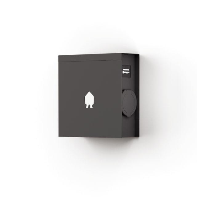 Borne de recharge murale Smappee détail produit Détails visibles de Borne de recharge murale 22 kW prise Type 2 noire pour Bornes avec prise