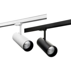 Projecteur LED sur rail blanc mat 3000K, dimensions H 220 mm x Ø 92 mm
