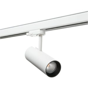 Détails visibles de Spot sur rail triphasé blanc 3000K Zip Tube Mini pour Éclairage sur rail