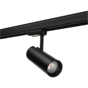 Détails visibles de Spot sur rail triphasé noir Zip Tube Mini 2700K pour Éclairage sur rail